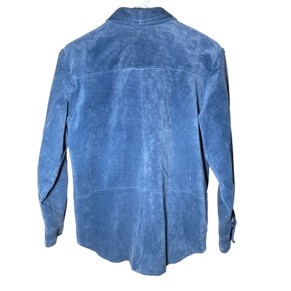 VTG blue leather Jacket - Picture 3 of 4